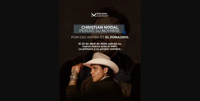 CRISTIAN NODAL perdió su nombre: la lección legal detrás de "El Forajido" - imagen 1