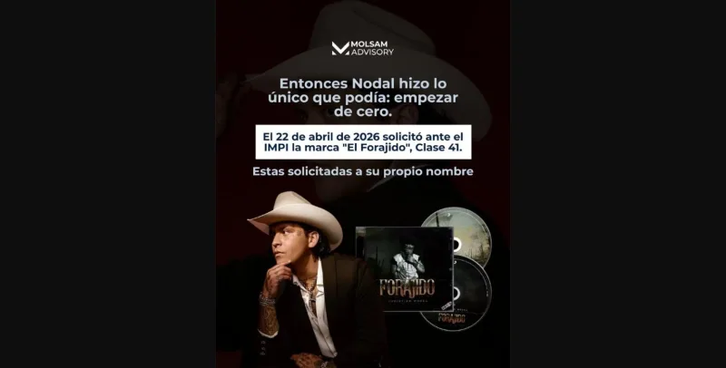 CRISTIAN NODAL perdió su nombre: la lección legal detrás de "El Forajido" - imagen 5