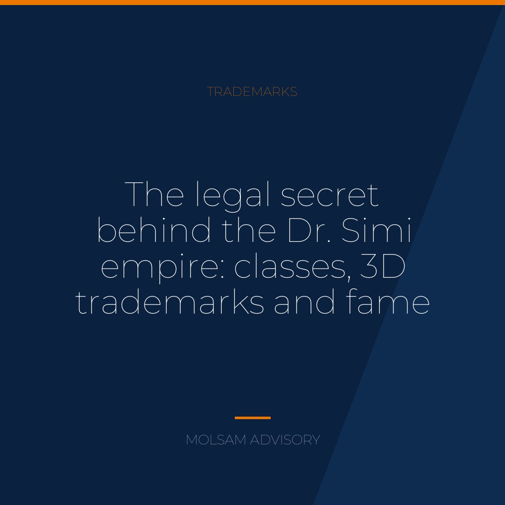 The legal secret behind the Dr. Simi empire: classes, 3D trademarks and fame