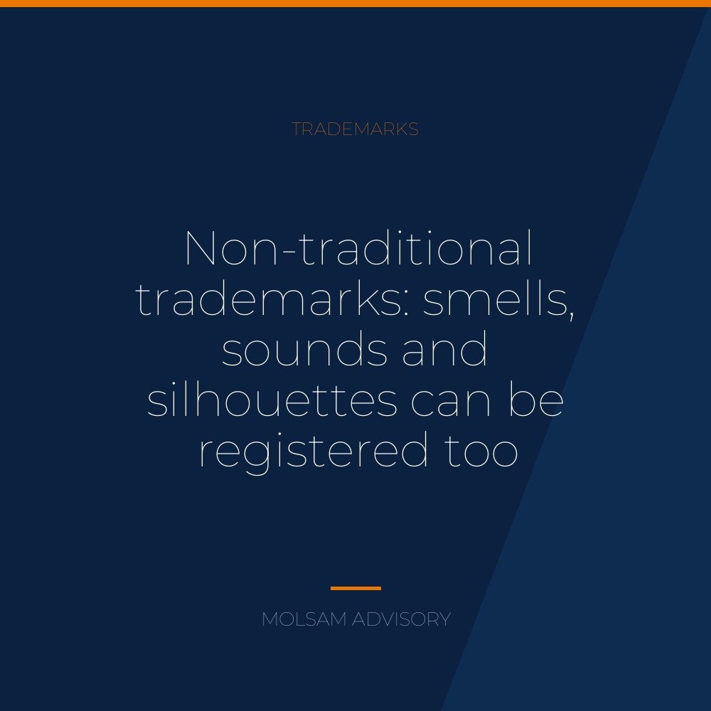 Non-traditional trademarks: smells, sounds and silhouettes can be registered too