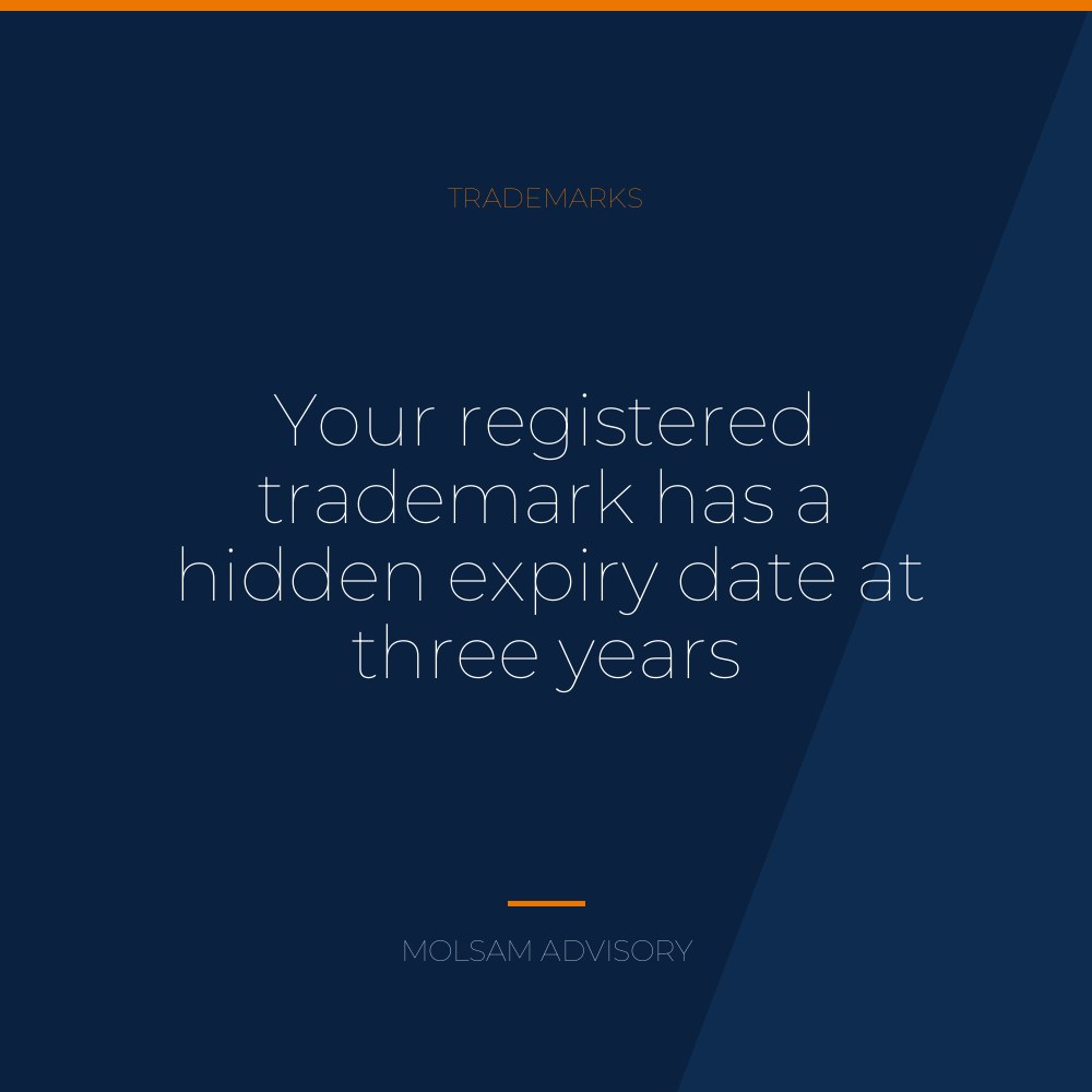Your registered trademark has a hidden expiry date at three years
